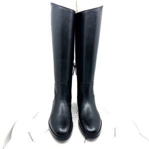 NIB Tory Burch Women's Riding Boot Milano Mezzo Calf Black Size 7.5W (MSRP $648)